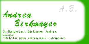 andrea birkmayer business card